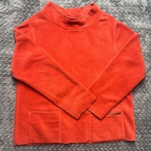 Apropos Small Orange Fleece Mock Neck Pullover‎ Top Zipper Pocket (1501)